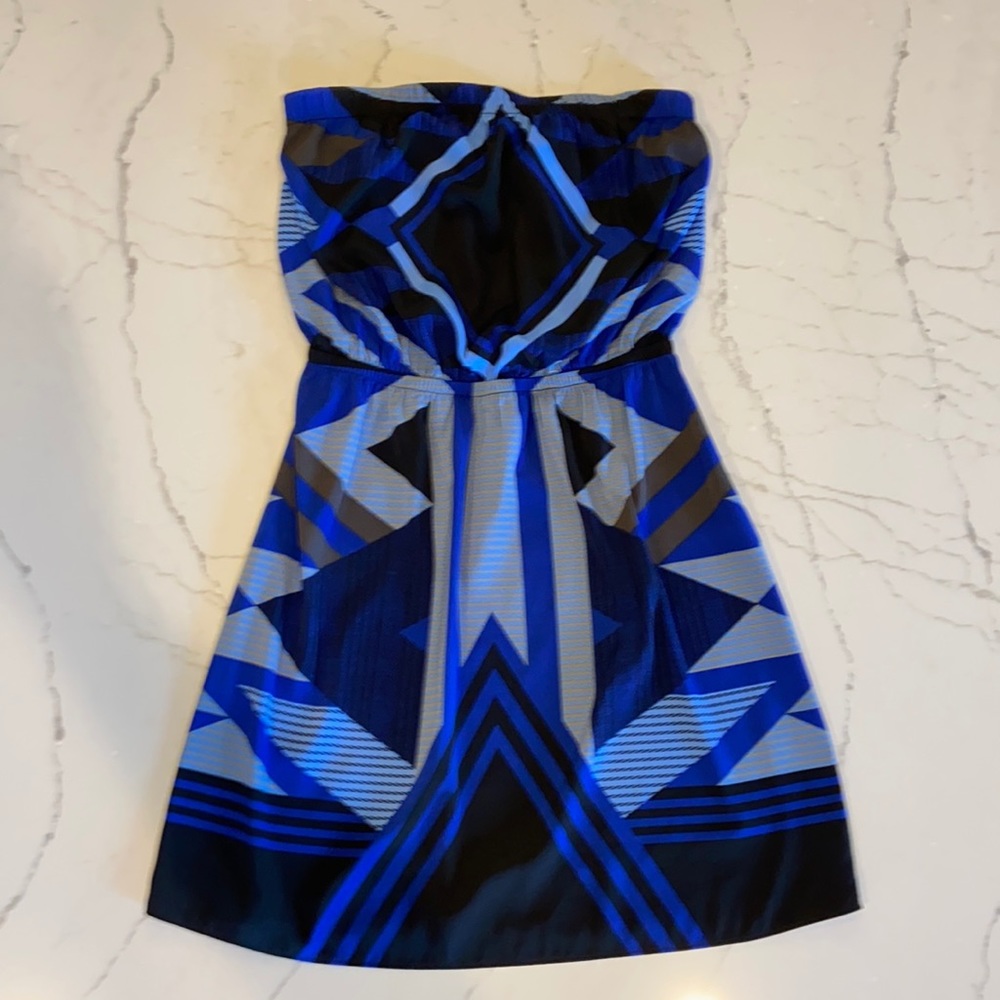 Express Strapless Blue Dress Size Small